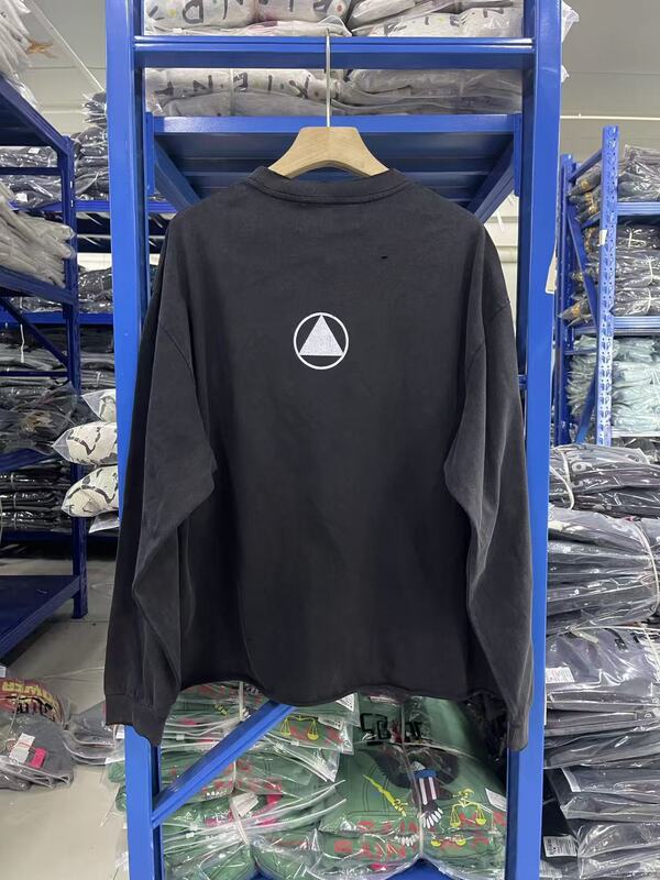 Erd Melancholic Rich Second-Generation Photo Frame Portrait Oil Painting Boy Print Loose Old Long-Sleeved Bottoming Shirt T-Shirt Autum