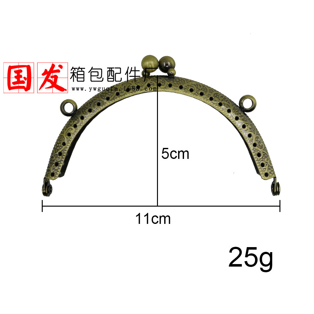 10.5CM orejas de doble anillo en relieve de tamaño semicircular cabeza de oro creativa cabeza de goteo de agua clásica billetera