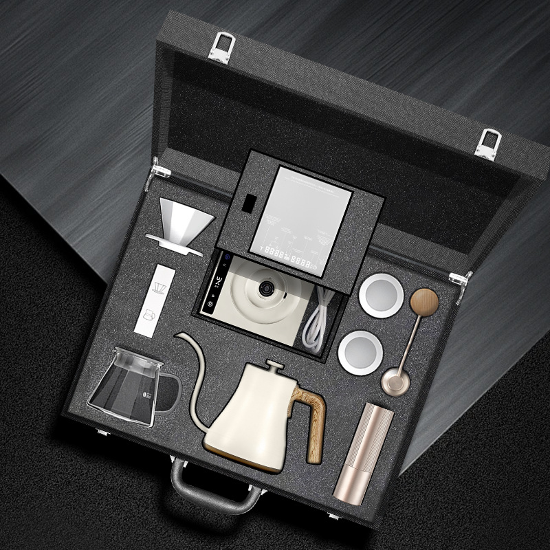 Sphinx set de cafetera de agua de mano, caja de cuero, caja de agua de mano, caja de agua de mano