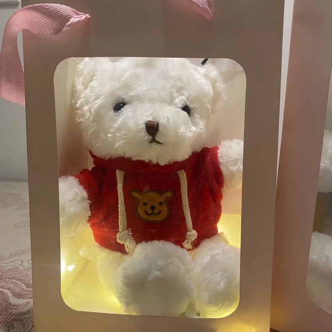 Flash Oso de Peluche de peluche de juguete con luz Oso muñeca caja de regalo muñeca de trapo oso muñeca regalo para niñas regalo de cumpleaños