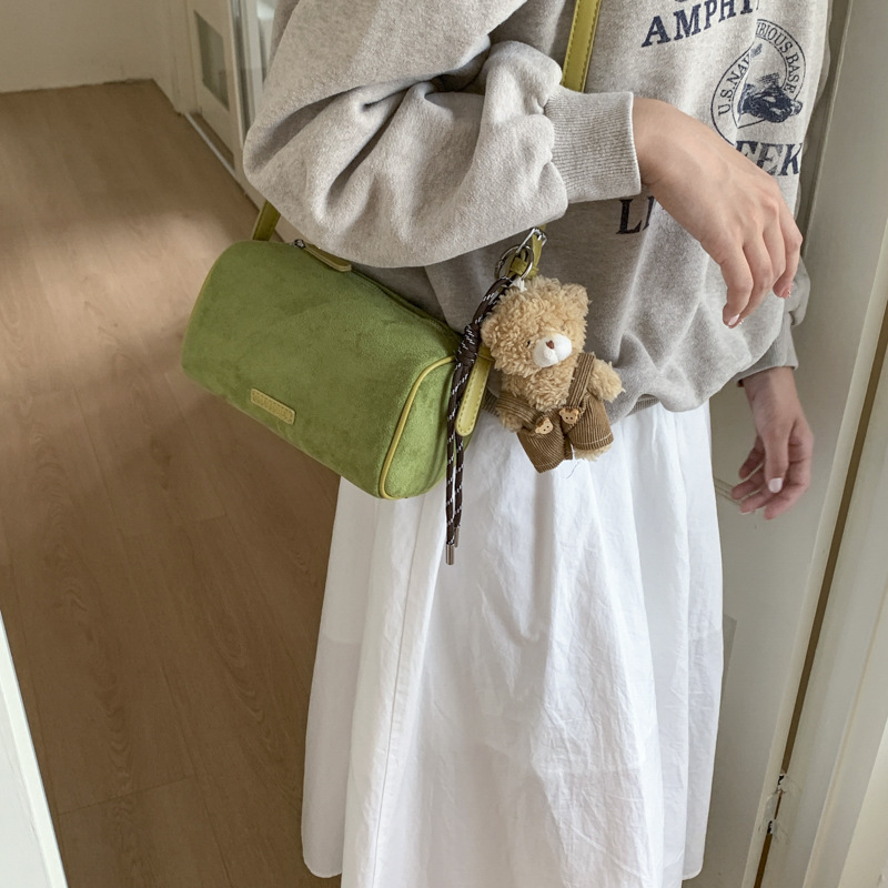 美拉德复古包包女2025秋冬新款小众单肩包鹿皮绒通勤斜挎枕头包|undefined