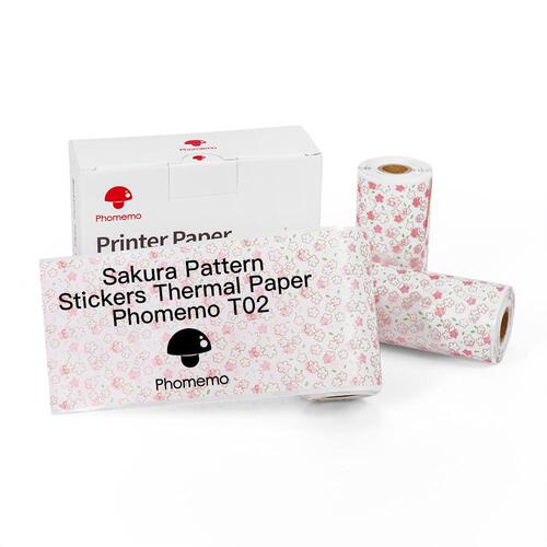 Phomemo 50 53mm T02/M02X self-adhesive printing paper thermal paper pattern stickers three rolls in a box
