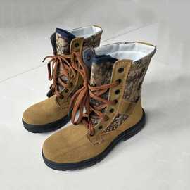 救援防火鞋阻燃皮革钢头钢底防穿刺森林消防灭火防护靴