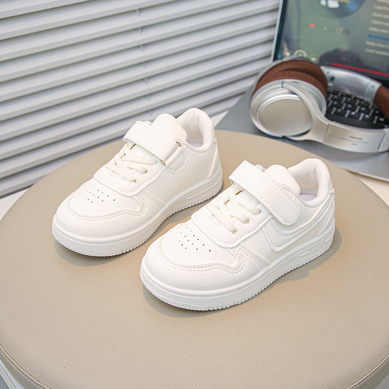 Children's White Sneakers 2025 Spring and Autumn Boys' Sports Shoes New School Style Girls' Casual Board Shoes Soft-Soled Baby Shoes
