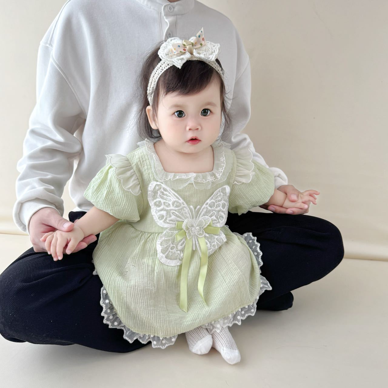 Ropa de bebé verano estilo fino bebé dulce vestido de princesa falda de culo falda de manga corta vestido súper lindo