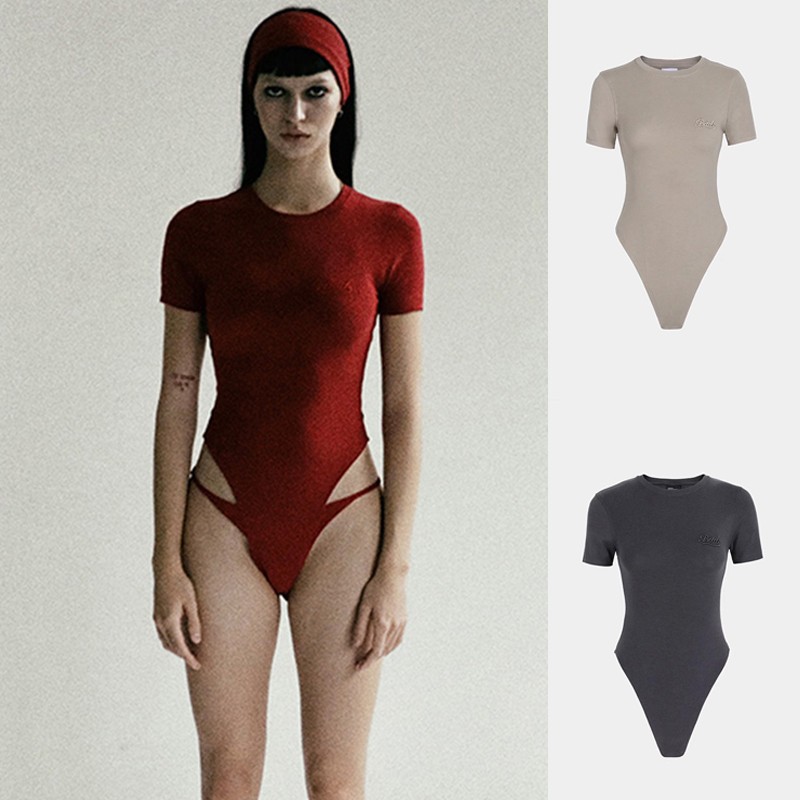 Korean Badblood Bcac Series American Sexy Sexy Jumpsuit Female Short-Sleeved Niche Embroidered Jumpsuit