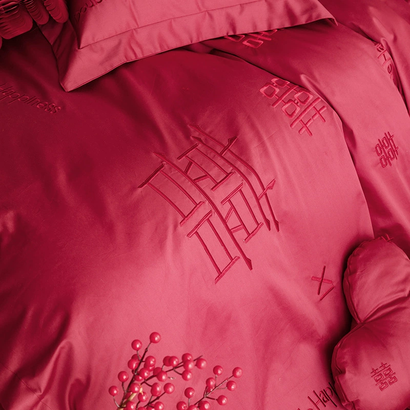 Cotton elite red set, bedspread, 60 pieces, 4 piece set