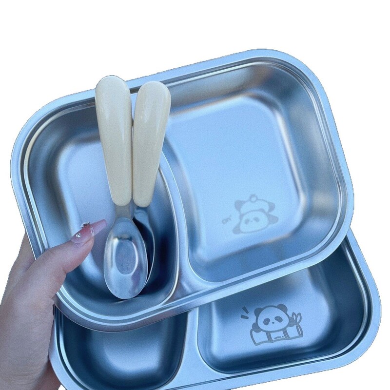 316ステンレスの子供の食事の皿の幼稚園の家庭用の赤ちゃんのステンレスの食事の皿は転びを防ぎます。|undefined