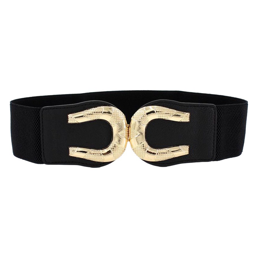 Cintura elástica elástica para mujer, cinturón negro, cinturón ancho decorativo elástico de todo fósforo, 24 estilos, cabello de una pieza opcional