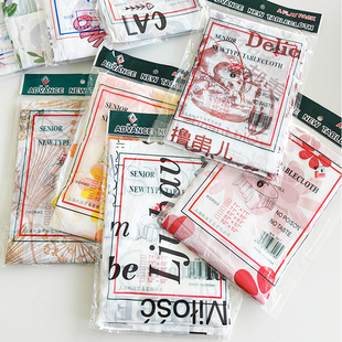 Individually Packaged Printed Disposable Tablecloth for Home, Restaurant, and Food Stall, Thickened Plastic Waterproof Round Table and Square Table