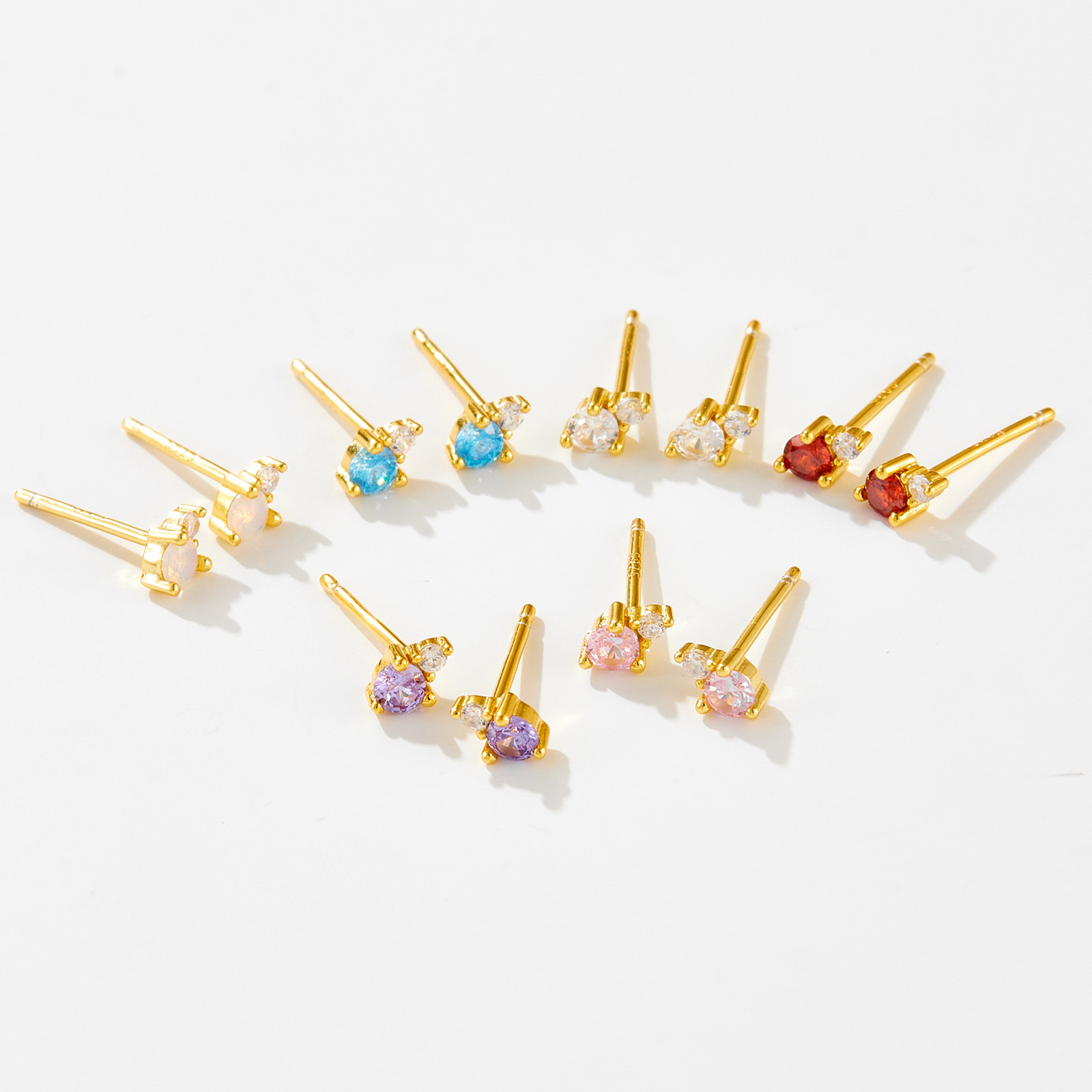 4g Weight 0.05µm-0.08µm Gold Plating Thickness Electroplating Gold Plating Process 925 Sterling Silver Ear Needle Material 18K Real Gold Plated Plating Material Birthstone Inlay Material Ear Studs Classification 1 Pair Quantity Holiday, Daily Occasion 925 Sterling Silver Material Round Pattern Women's Gender Casual, Simple Style Style Inlay Craft 1 Pair 925 Sterling Silver Birthstone Round Ear Studs 2