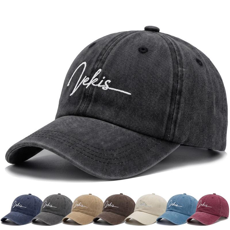 New style men's baseball cap, women's washed vintage face-slimming sun hat, spring and autumn outdoor Korean-style duckbill cap