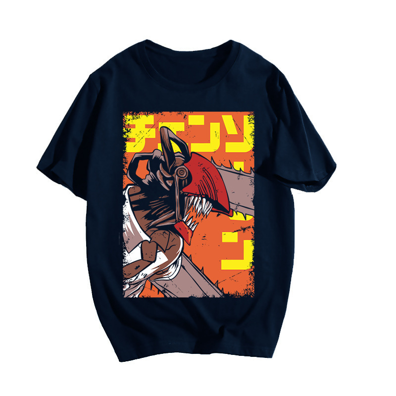 CHAINSAW MAN Anime Chainsaw People Perimeter Printed Summer Loose Short-sleeved T-shirt Casual Sports Top