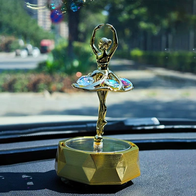 Car ornaments new goddess solar rotating