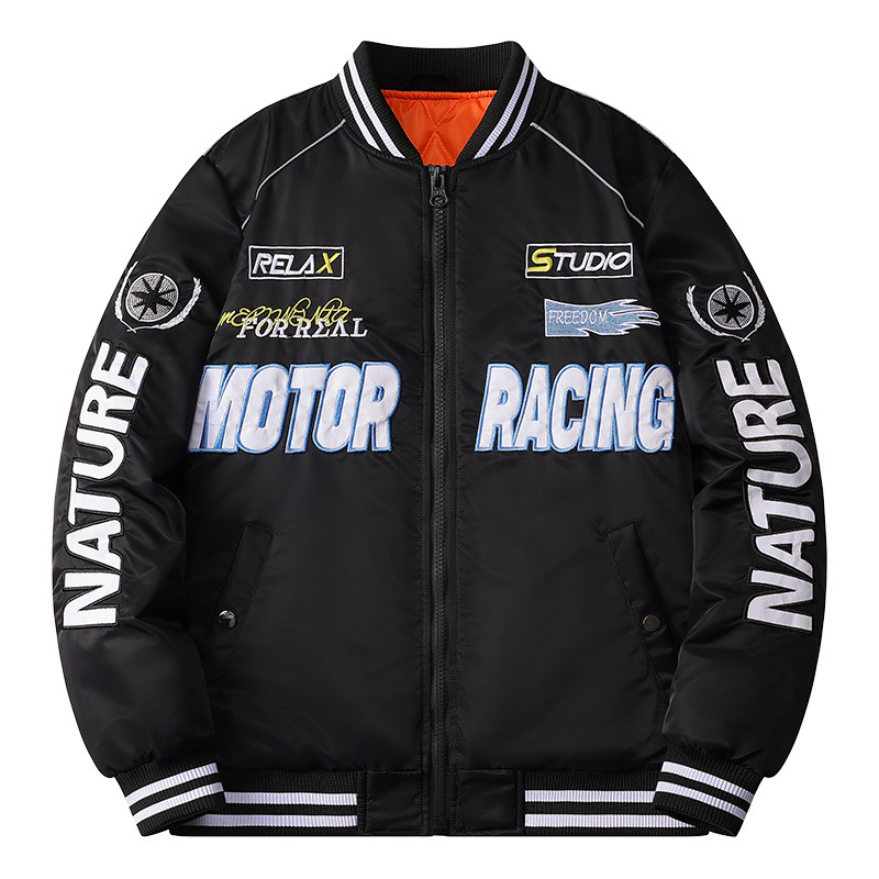 Thickened flight men's new autumn winter loose baseball fashionable and handsome motorcycle cotton jacket_voghion.com