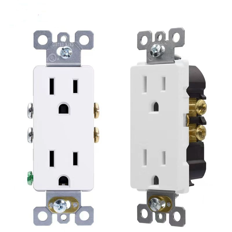 UL сертифицированная розетка-выход NEMA5-15R15A125V декоративная двусловная розетка с защитной вставкой/перекрытием