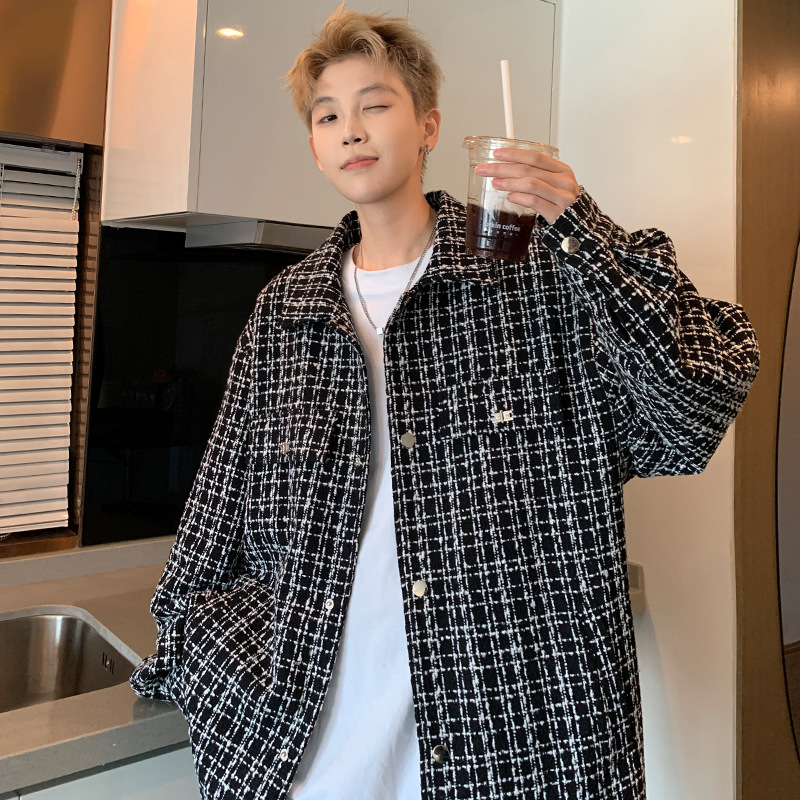 American-style Men's Sophisticated Look For Spring And Autumn, Heavy-duty Straight-shoulder Jacket A Turn-down Collar,_voghion.com