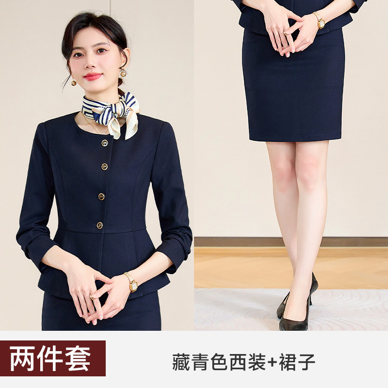 Navy blue jacket + skirt LLY7703