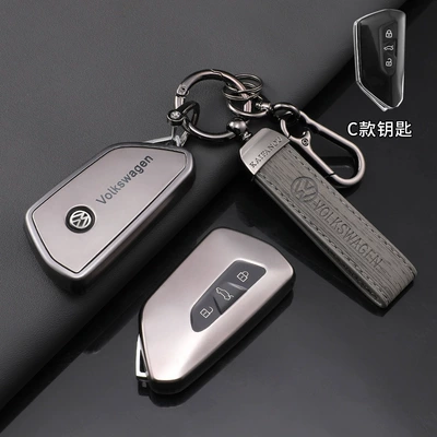Static Rod/Key Bag | for Volkswagen Key Cover - volkswagen-c-model-titanium-gold-with-space-gray-wood-grain-belt