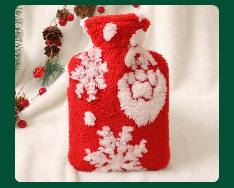 Multicolor Pattern Autumn&Winter Season Vacation, Simple Style Style Christmas Vacation Simple Style Multicolor Corduroy Hot Water Bottle
