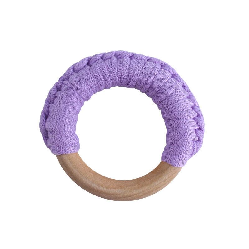 Bebé de madera mano ejercicio agarre juguete nuevo hecho a mano algodón cuerda tejida niños molar juguete mordedor