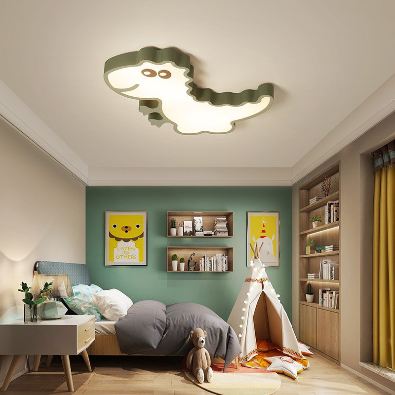 卡通儿童房吸顶灯男孩女孩简约现代led房间灯创意个性恐龙卧室灯