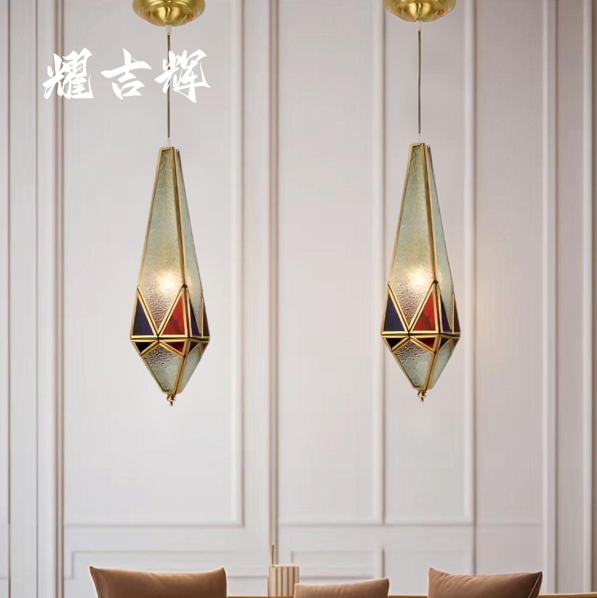 Modern Light Luxury Restaurant Bedside Chandelier Bar American Retro Creative Duplex Staircase Decorative Lamps Mid-Century Style