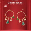 Christmas cartoon cute universal metal earrings for elderly, European style, wholesale