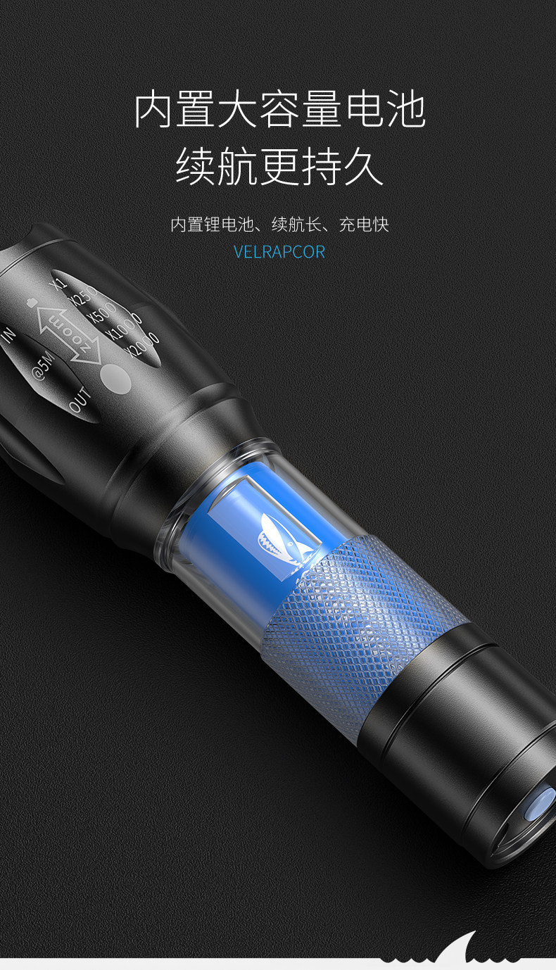 5 New Portable Rechargeable Flashlights for Delivery, Strong Light, Small Size, Suitable for Electric Vehicles, Night Driving Lights, Wireless