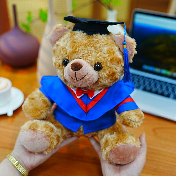 High-end [Blue Clothes and Red Collar] Graduation Bear