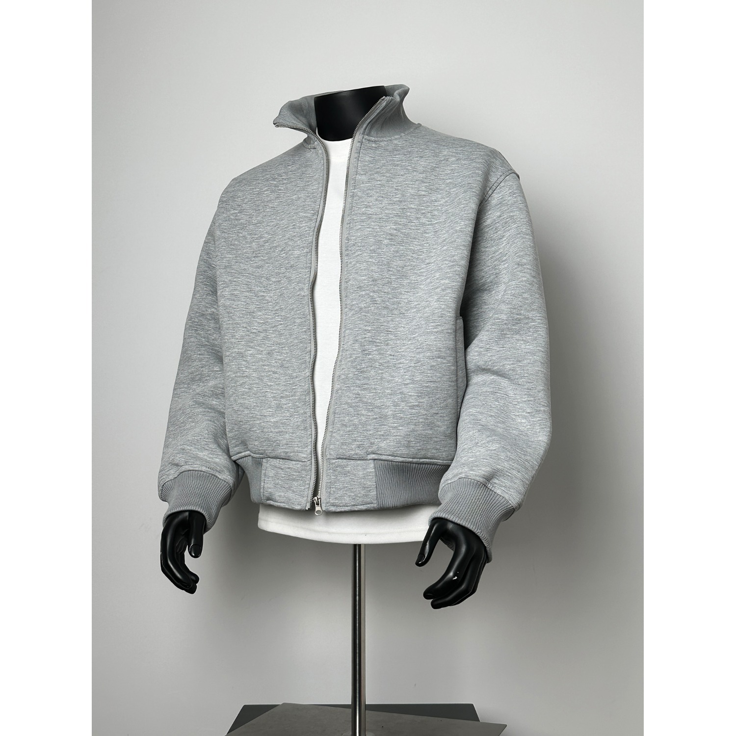 American-Style Stand-Collar Sweatshirt for Men, New Trendy Brand Heavy-Duty Cleanfit Jacket with a High-End Feel, Oversized Bomber Jacket