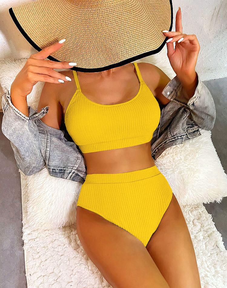 2023 europeo y americano nuevo color bikini traje de baño Bikini de comercio exterior de las mujeres sexy traje de baño dividido