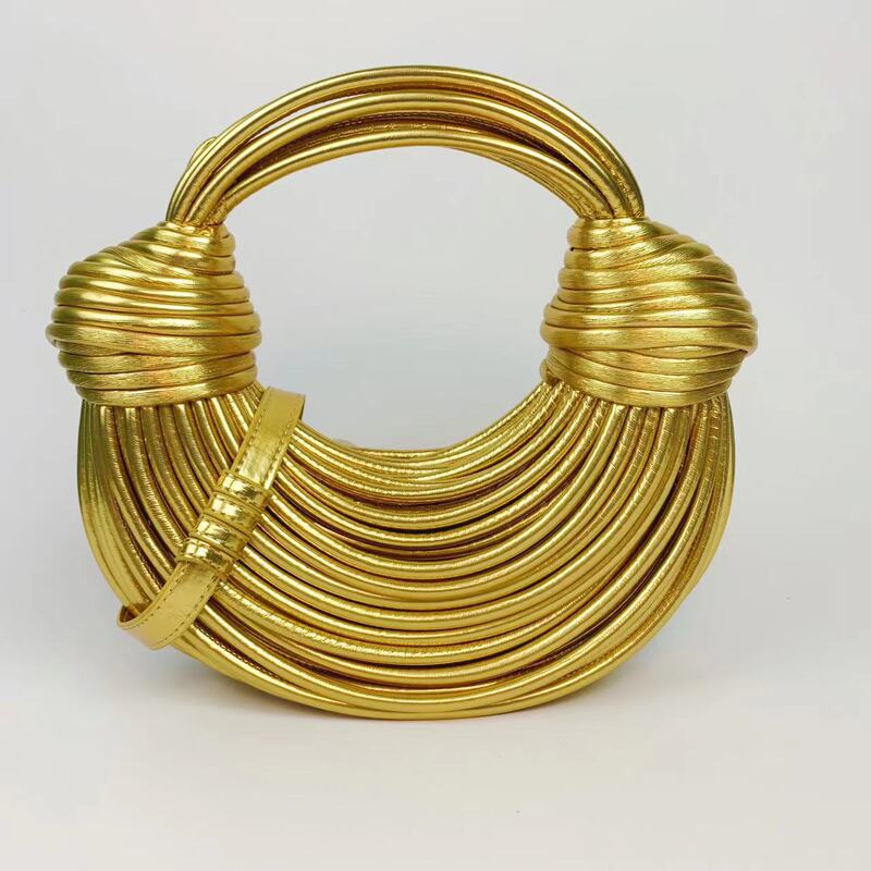 Cross-border European and American Designer Personalized Handheld Noodle Wire Bag Textury Niche Handheld Women's Bag Shiling Women's Bag