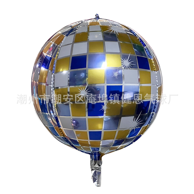 Transfronterizo 22 pulgadas láser oro y plata disco aluminio película 4D bola boda cumpleaños fiesta bar decoración globo
