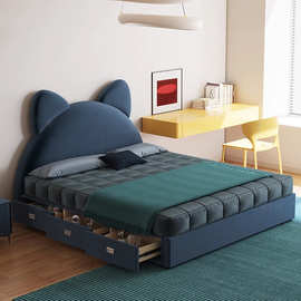 现代简约儿童床男孩女孩通用款家用小户型卧室悬浮床设计师款软床