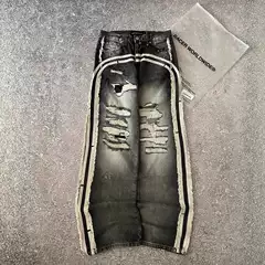 Hot-selling American Vintage Goth Harajuku Y2K Streetwear Distressed Ripped Denim Pants Casual Loose Jeans