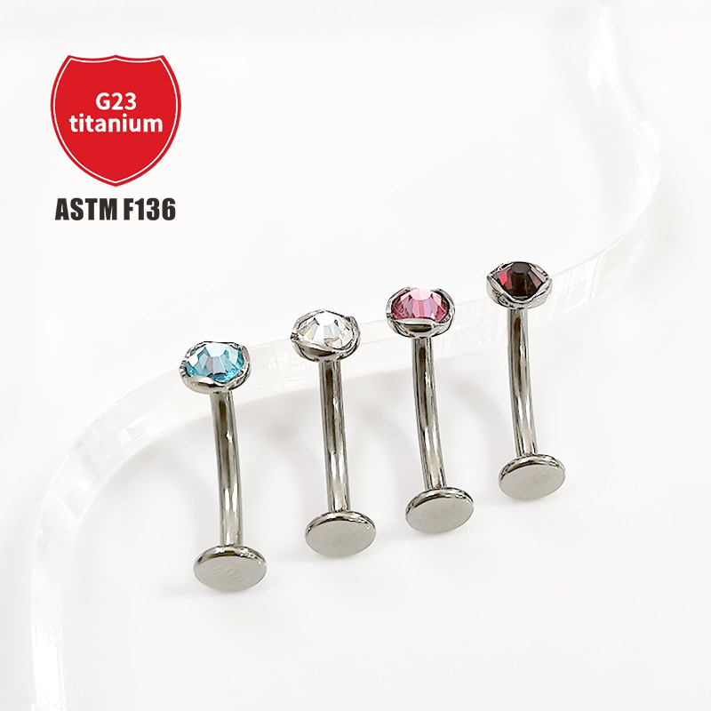 Pointed titanium steel lip stud product view