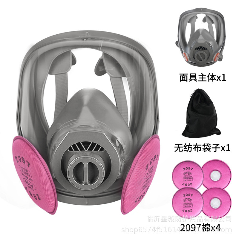 防毒面具喷漆化工农药消防粉尘可接滤毒罐两用面罩跨境代发|undefined