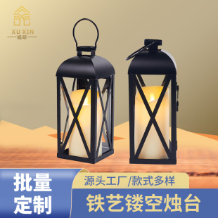 欧式铁艺风灯复古手提蜡烛灯中式婚庆摆件马灯户外庭院落地风灯-阿里巴巴