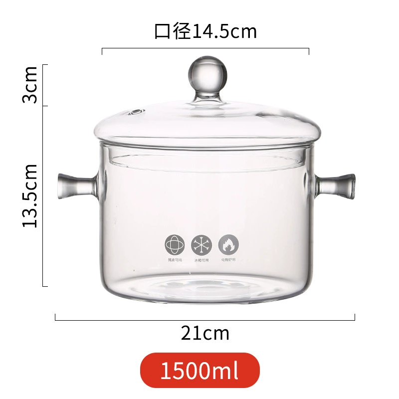 Стеклянная кастрюля-для тушения с высоким borosilicate стекла, прозрачная кастрюля для приготовления пищи, газ, огонь, высокая температура, маленькие горшочки, мини-кастрюля для супа