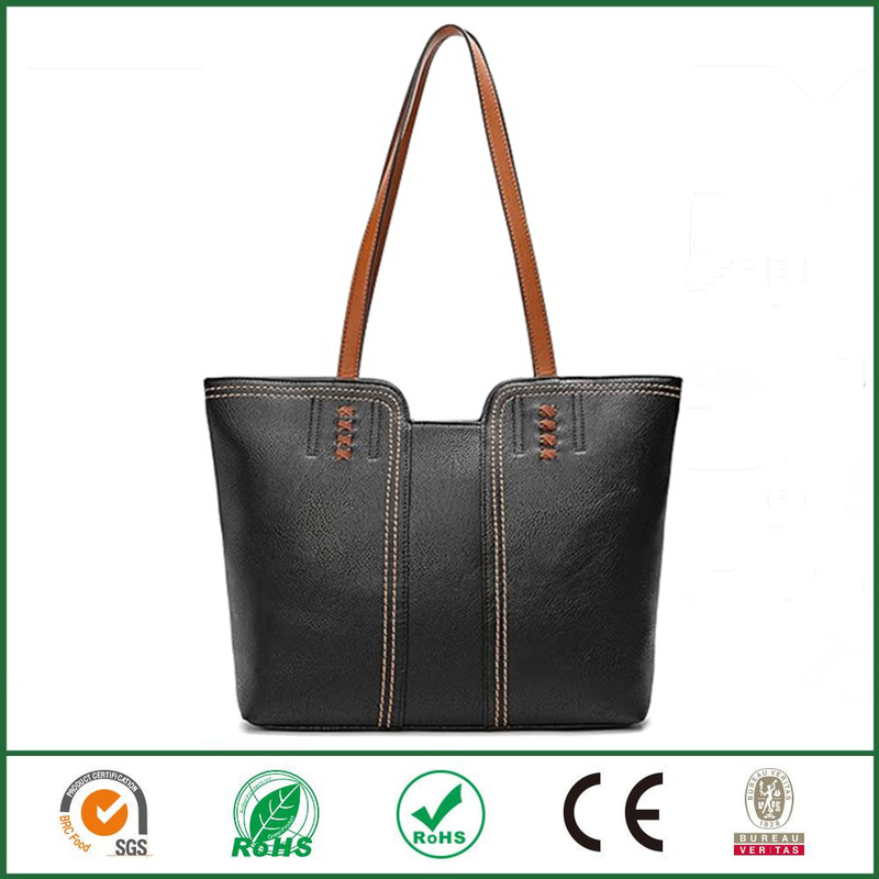 New Style Faux Leather Women Handbag Pu Top Handle Satchel Bag Casual Working Use Portable Tote Bag
