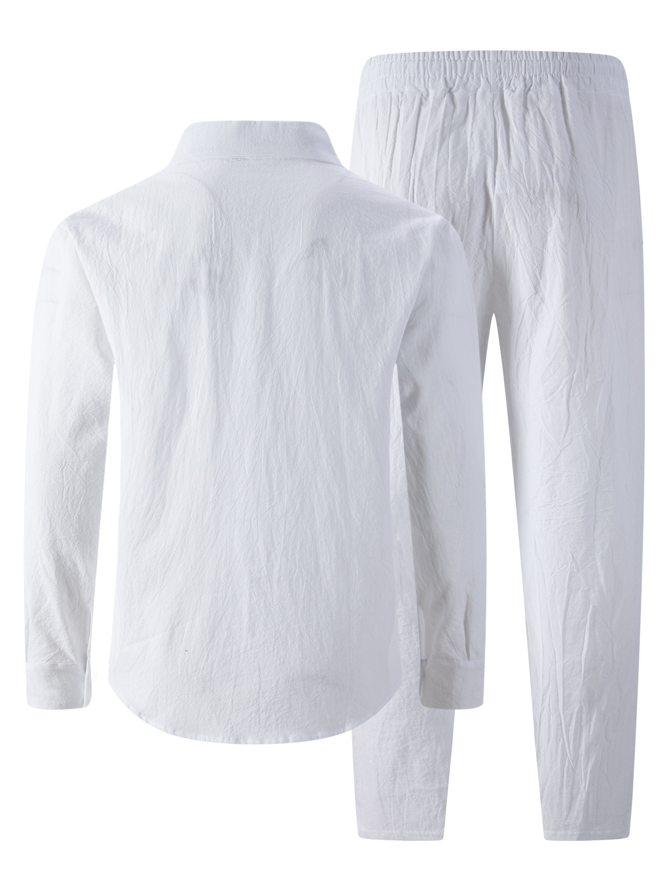 Herren Leinen Set Mit Hemd Und Hose Für Strand Und Freizeit_voghion.com