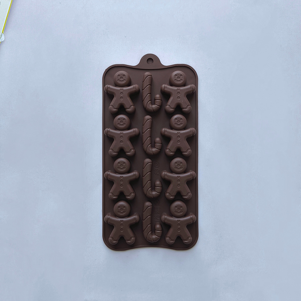 Nuevo pan de jengibre en forma de persona dulces molde de silicona pastel de muletas de decoración inserto molde de hielo para hornear 674