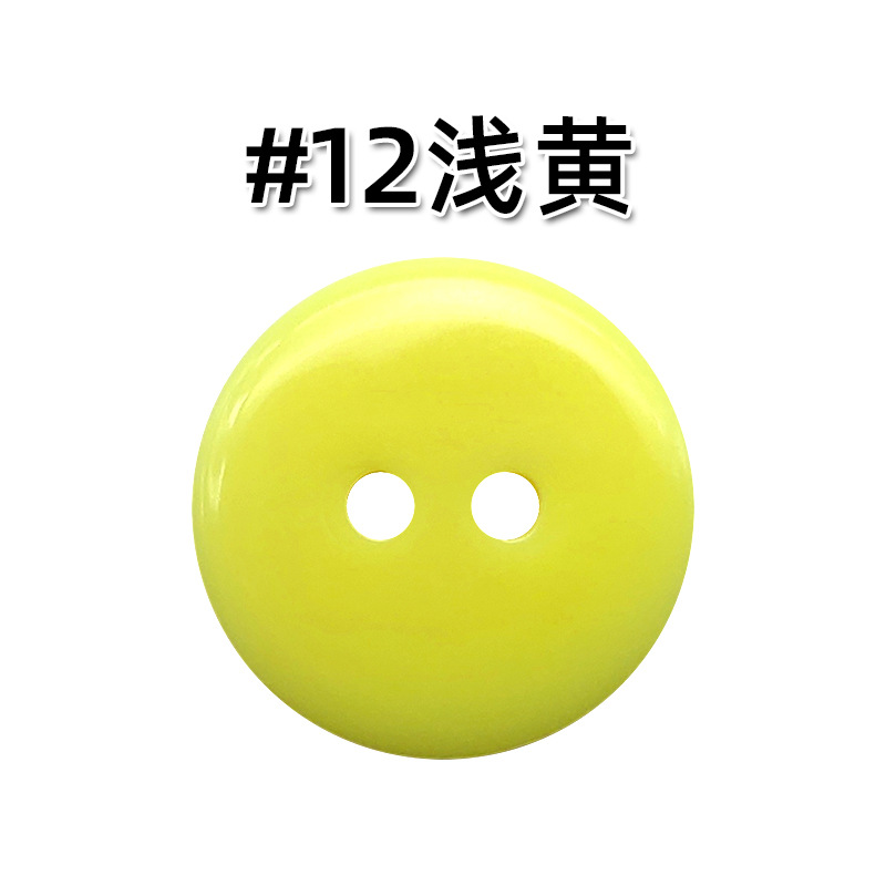 Resina de color de dos ojos Botón de pan suéter de cachemira de color caramelo botón de la camisa de los niños botón de la etiqueta engomada hecha a mano