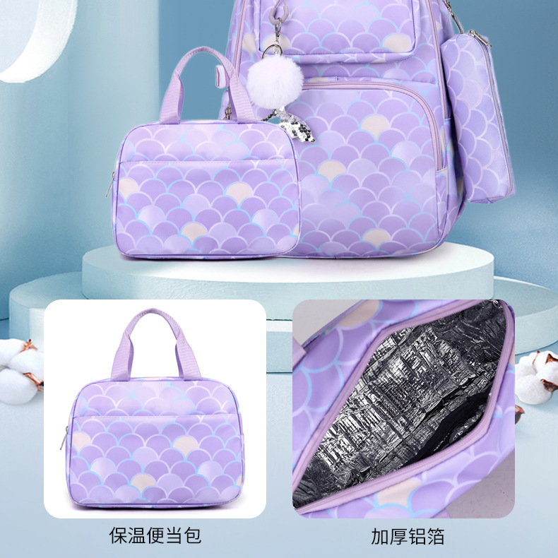 Amazon impresión estudiante de la escuela primaria mochila niños mochila carga-reducción impermeable de las mujeres de tres piezas mochila al por mayor