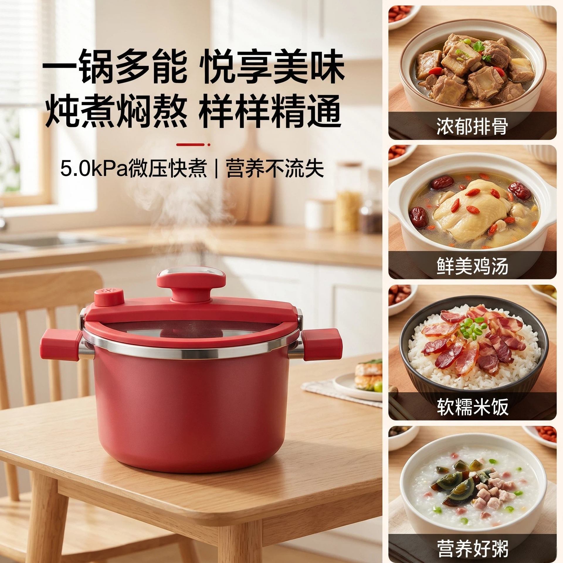 New Ceramic Cast Iron Micro-Pressure Cooker for Home Use, Large Capacity, Suitable for All Stoves, Wholesale Available, Can Be Shipped Directly