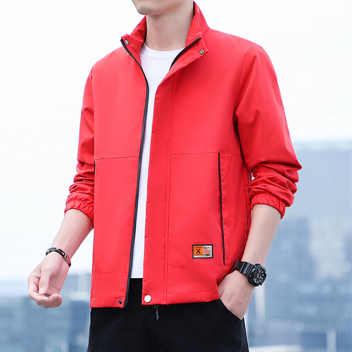 Casual Jacket for Men Spring and Autumn Season Collar Fashion Korean Style Slim Fit Outerwear Solid Color Versatile Top Men's Fashion Trend