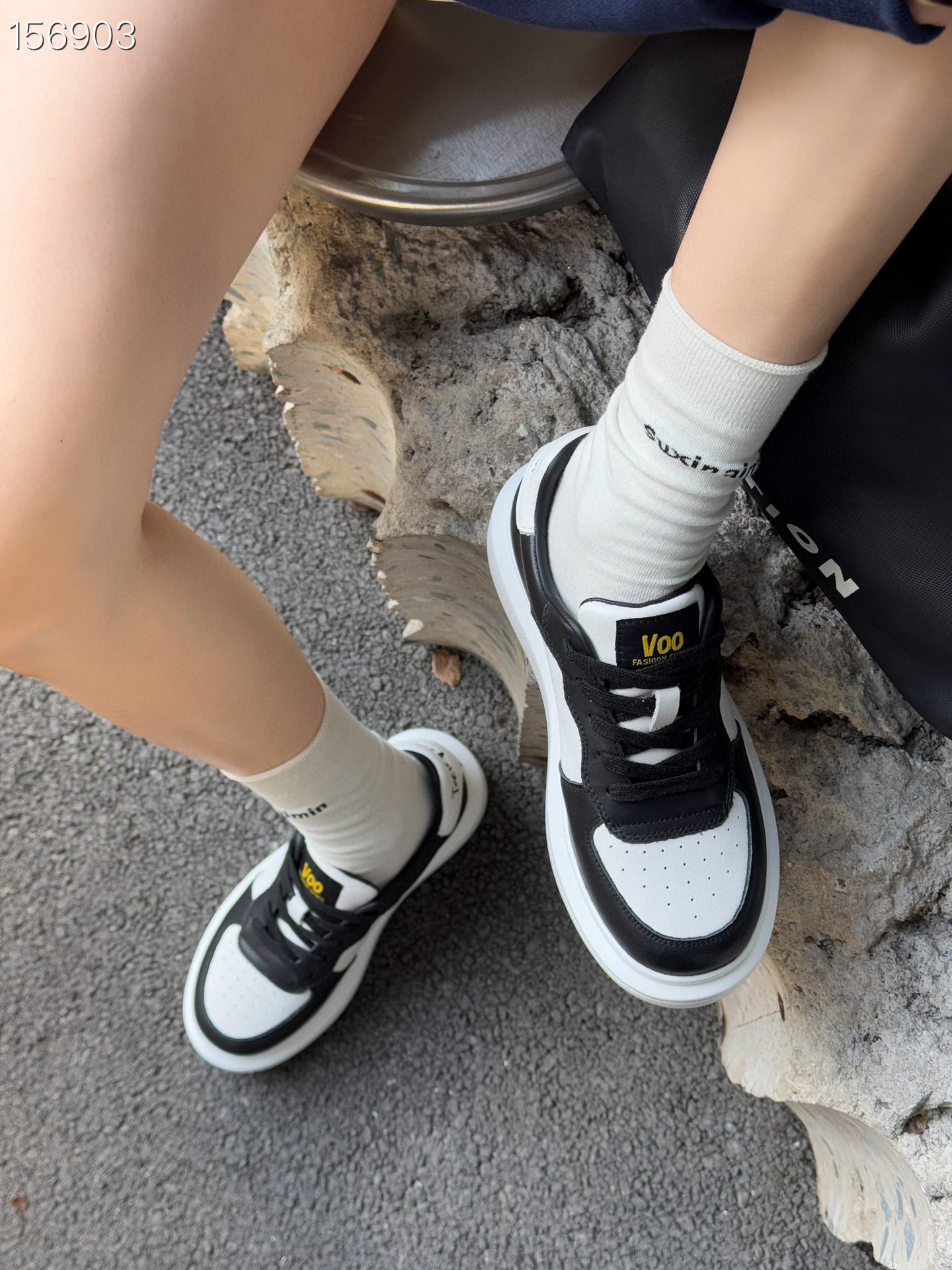 Giày sneaker nữ đế dày chunky trắng thoáng khí mùa hè 2024 — Màu trắng chi tiết 8