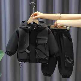 儿童装男童套装2025春秋帅气儿童套装新款时髦男孩洋气两件套衣服