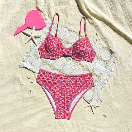 2025 New Amazon European and American printed sexy swimsuit female high-end hot spring beach bikini foreign trade swimwear 